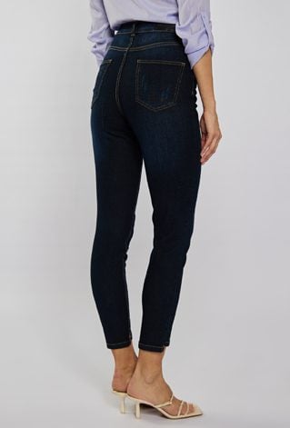 Jeansy slim fit ze średnim stanem