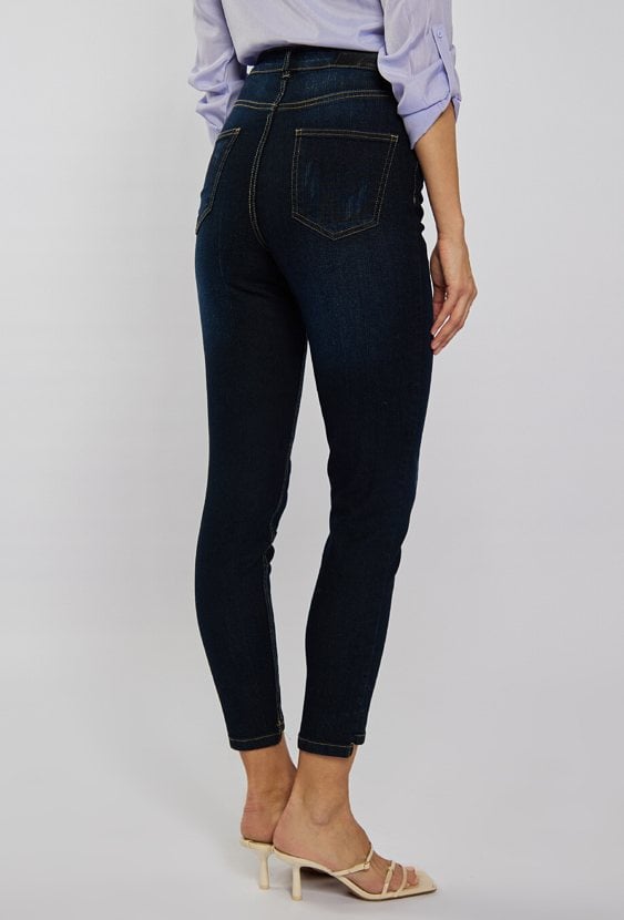 Jeansy slim fit ze średnim stanem