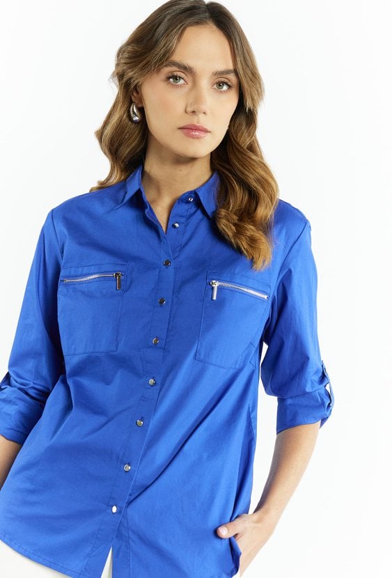 Koszula damska z podwijanymi rękawami