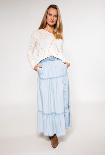 Spódnica maxi z falbaną