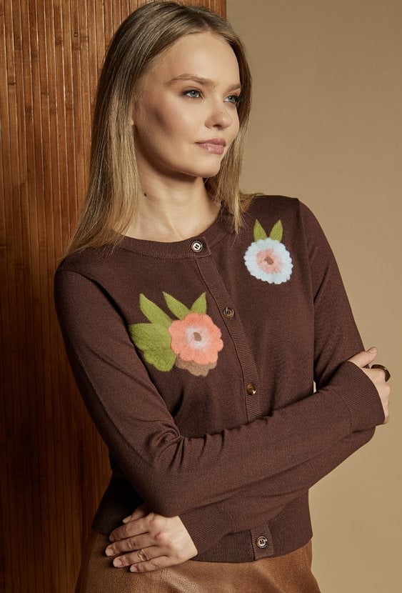Sweter damski ze wzorem