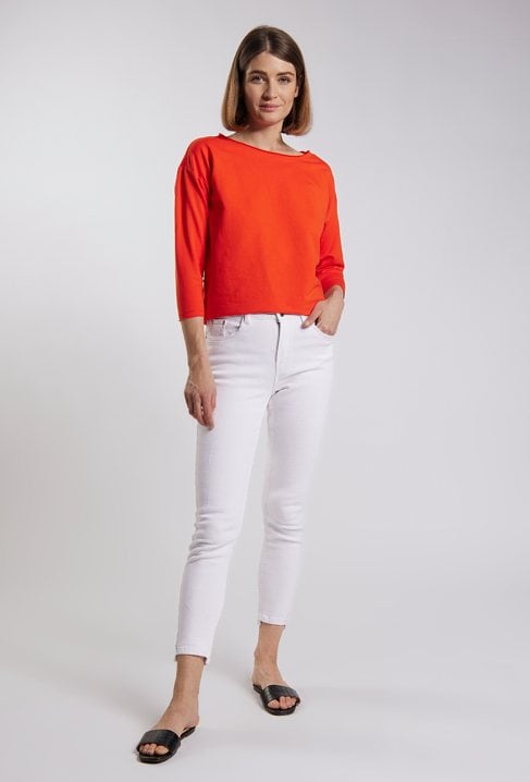 Jeansy slim fit ze średnim stanem