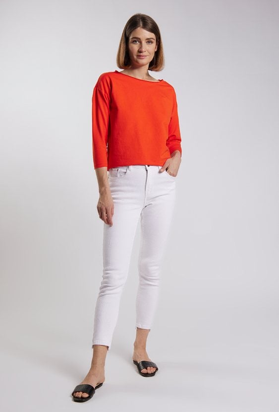 Jeansy slim fit ze średnim stanem