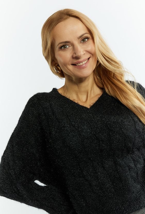 Sweter damski ze splotem