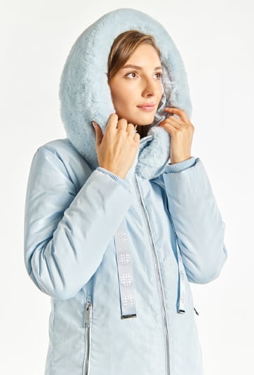 Płaszcz damski z kapturem