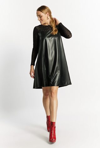 Sukienka damska z imitacji skóry