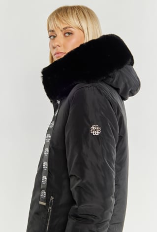 Płaszcz damski z kapturem