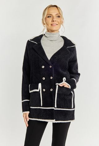 Dwurzędowa kurtka swetrowa