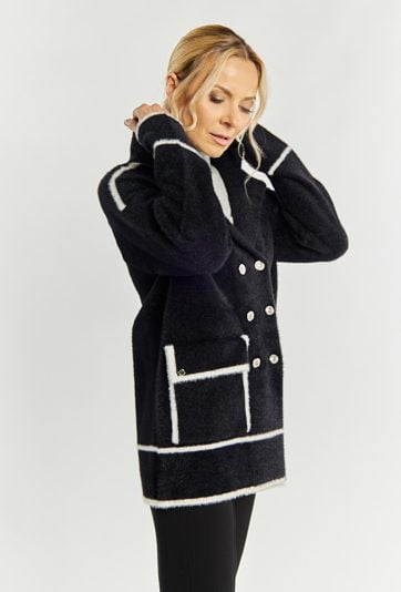 Dwurzędowa kurtka swetrowa