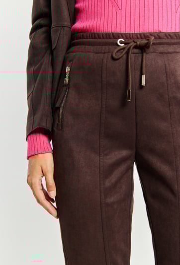 Spodnie damskie z imitacji zamszu