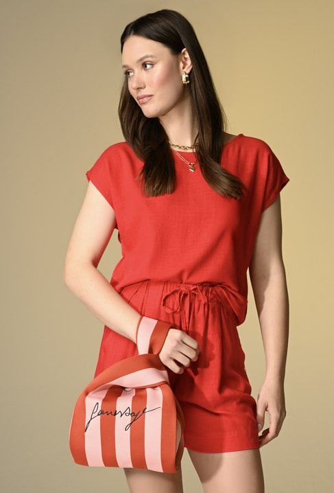 Oversizowa bluzka z wiskozy i lnu