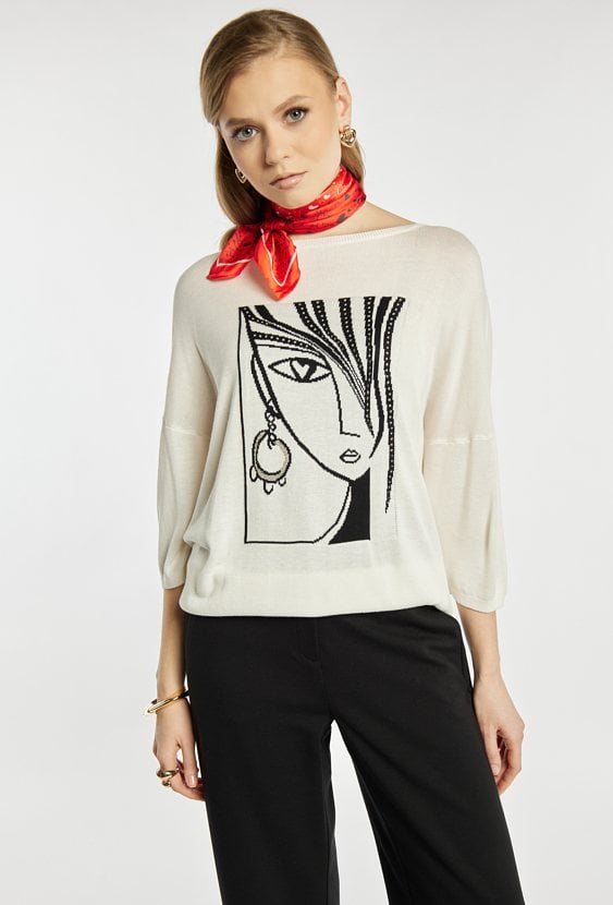 Sweter damski z wzorem