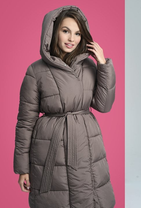 Ocieplana kurtka wiązana w pasie