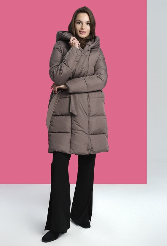 Ocieplana kurtka wiązana w pasie