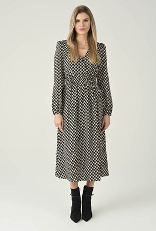 Sukienka kopertowa w drobny wzór