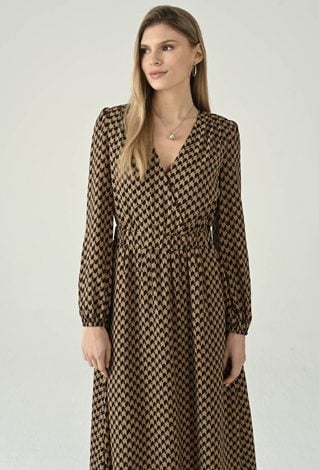 Sukienka kopertowa w drobny wzór