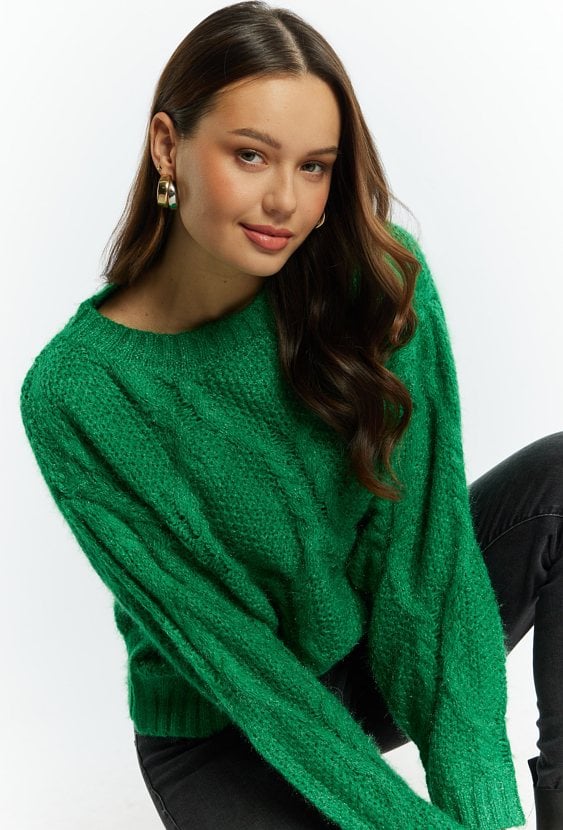 Sweter damski ze splotem