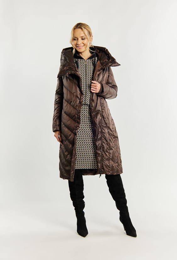 Płaszcz damski z puchem