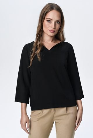 Czarna bluzka z rękawem 3/4