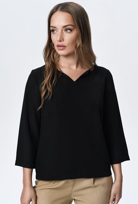 Czarna bluzka z rękawem 3/4