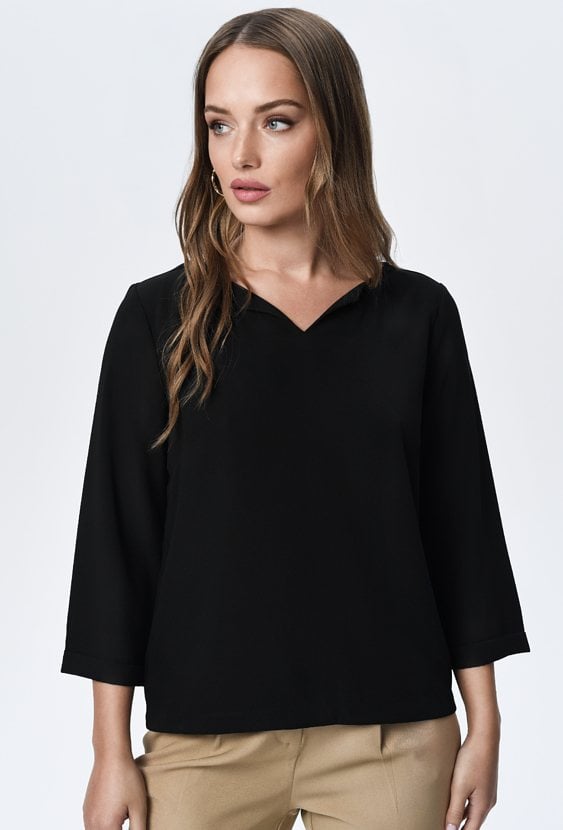 Czarna bluzka z rękawem 3/4