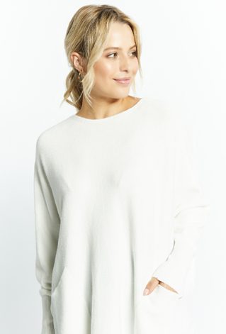 Asymetryczny sweter damski