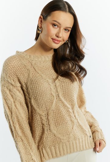 Sweter damski ze splotem