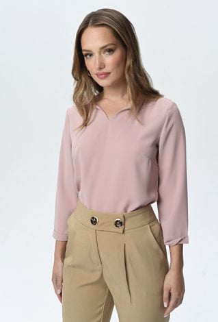 Różowa bluzka z rękawem 3/4