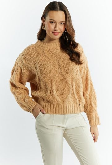 Sweter damski ze splotem