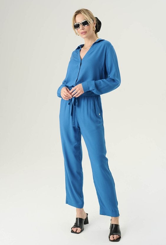 Luźne spodnie z wiskozy