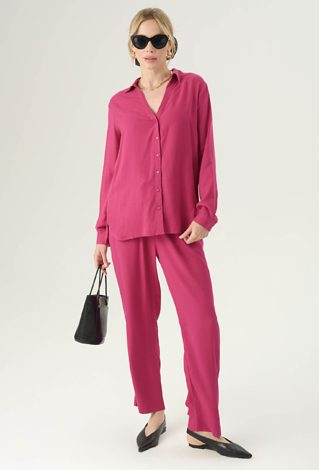 Luźne spodnie z wiskozy