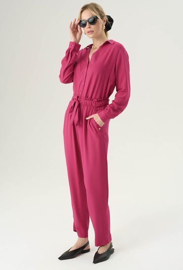 Luźne spodnie z wiskozy