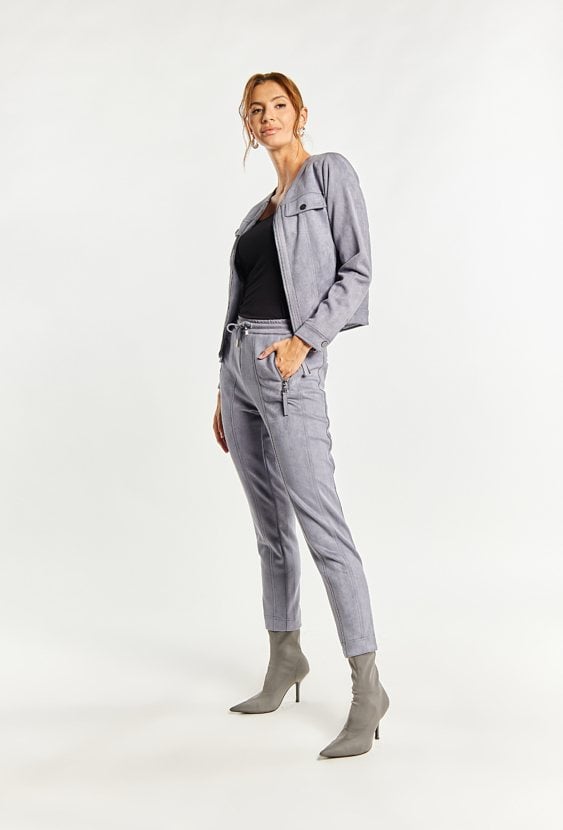 Spodnie damskie z imitacji zamszu