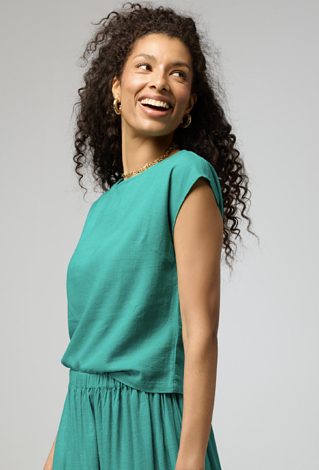 Oversizowa bluzka z wiskozy i lnu