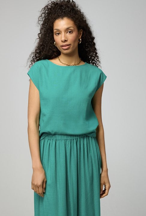 Oversizowa bluzka z wiskozy i lnu