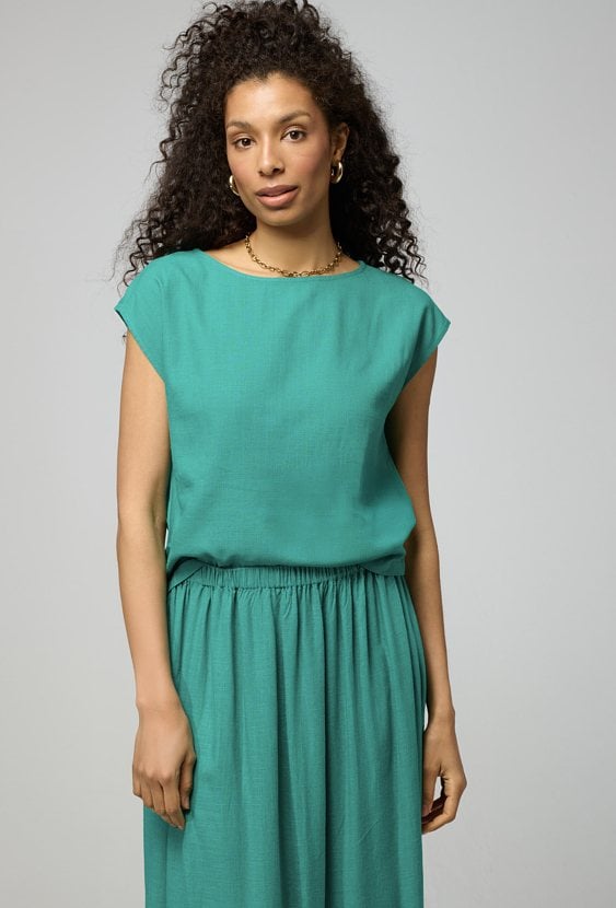 Oversizowa bluzka z wiskozy i lnu