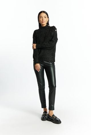 Połyskujący sweter damski