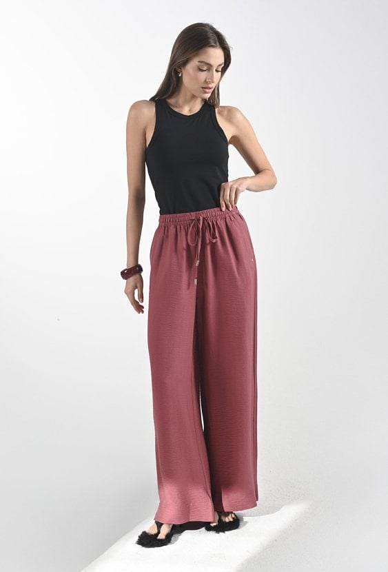 Szerokie spodnie z wiskozy