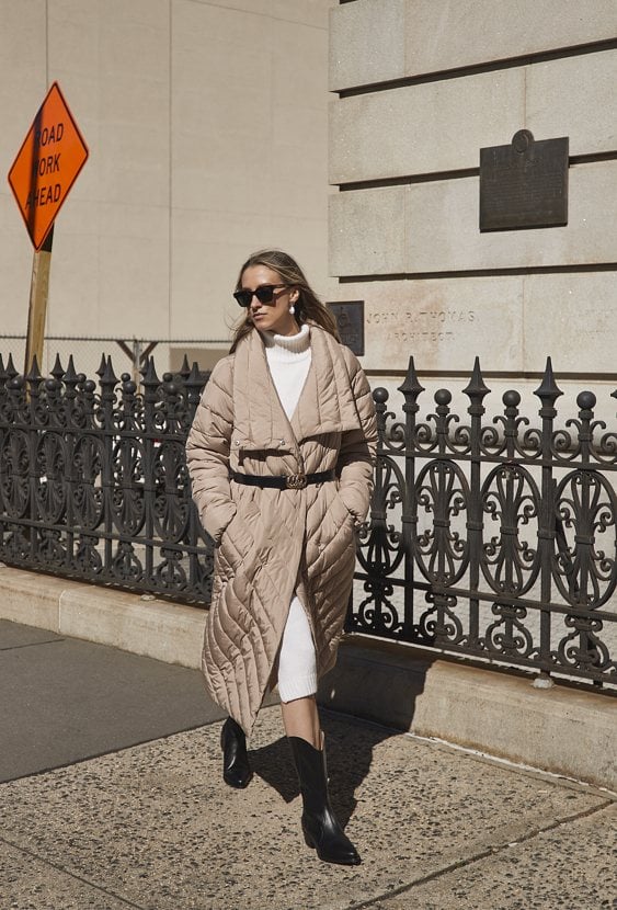 Pikowana kurtka z dużym kołnierzem