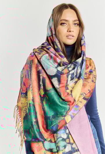 Kolorowy szal damski