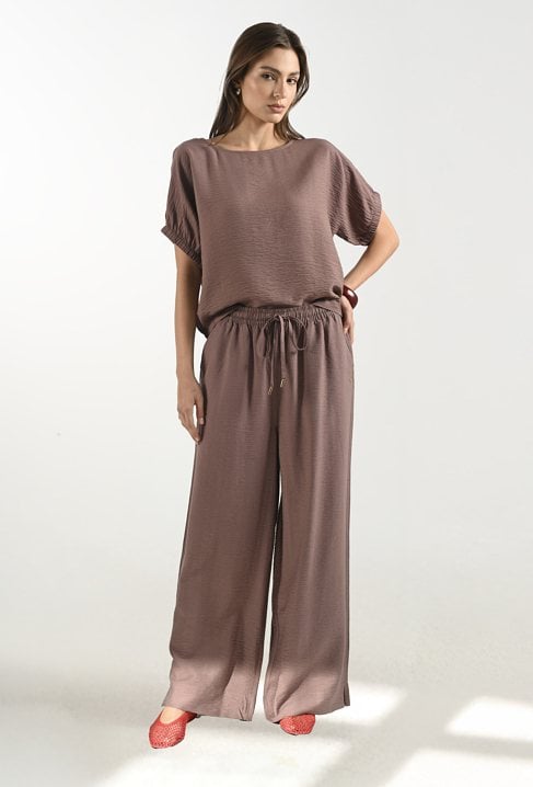 Szerokie spodnie z wiskozy