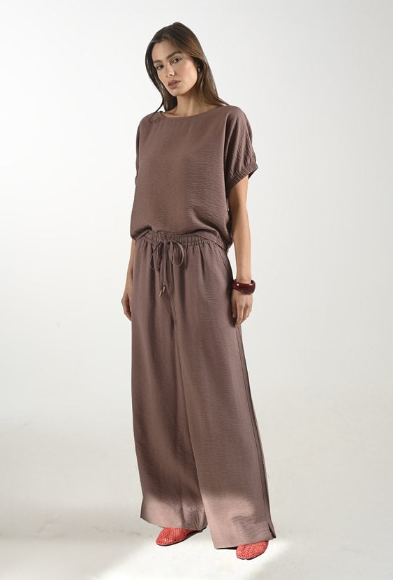 Szerokie spodnie z wiskozy