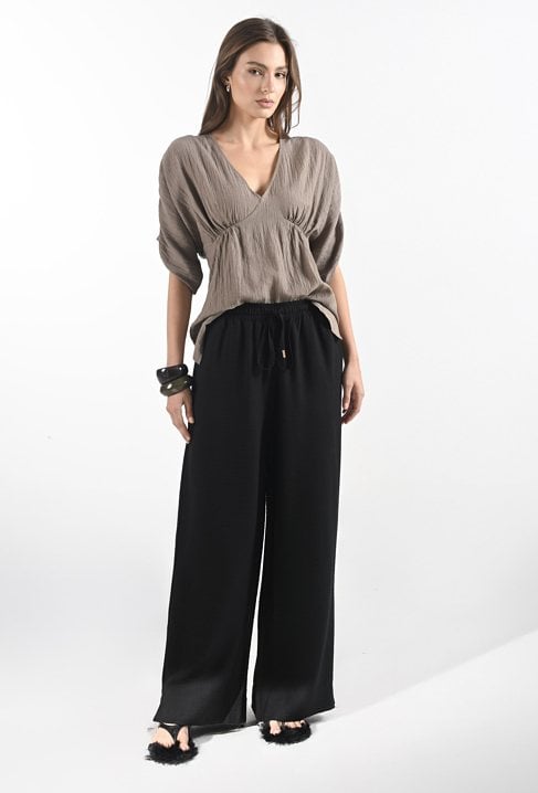 Szerokie spodnie z wiskozy