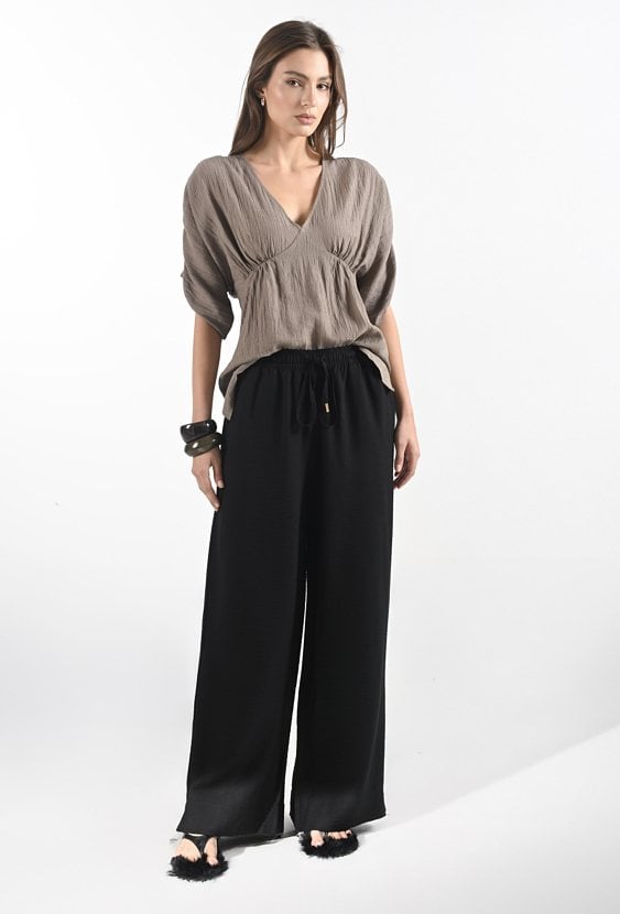 Szerokie spodnie z wiskozy