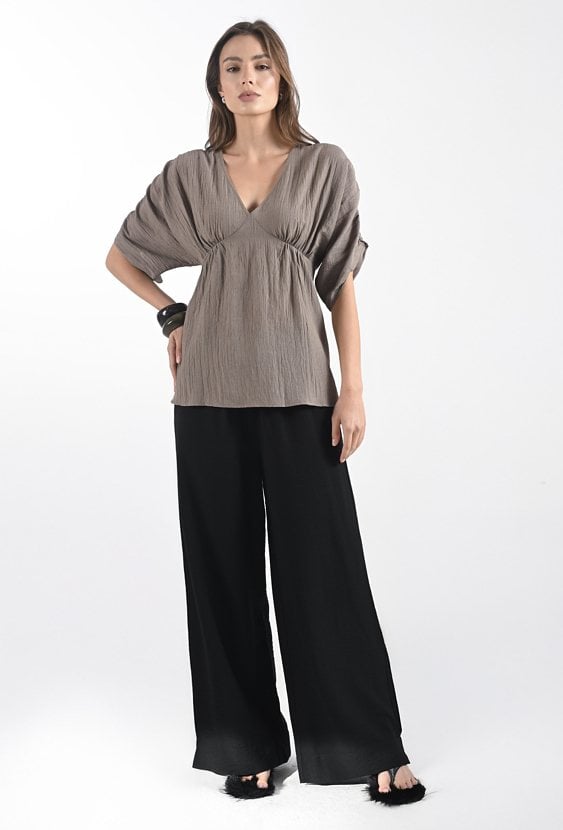 Szerokie spodnie z wiskozy