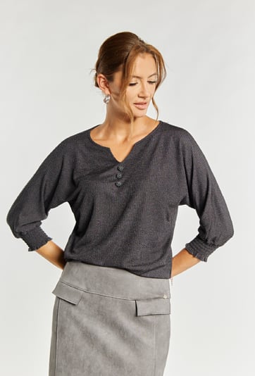 Bluzka damska z ozdobnymi guzikami