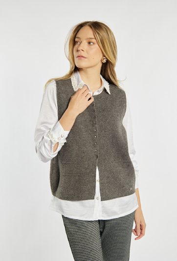 Stylowy sweter bez rękawów