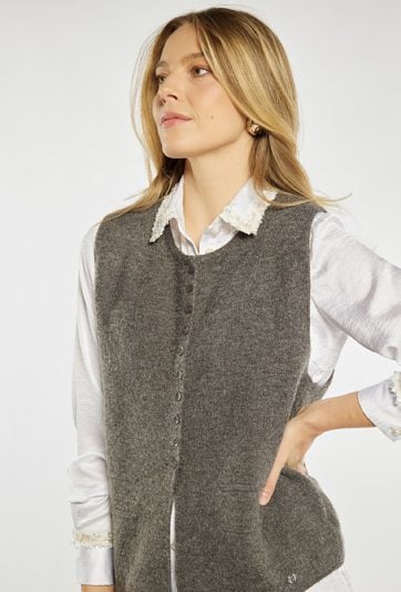 Stylowy sweter bez rękawów