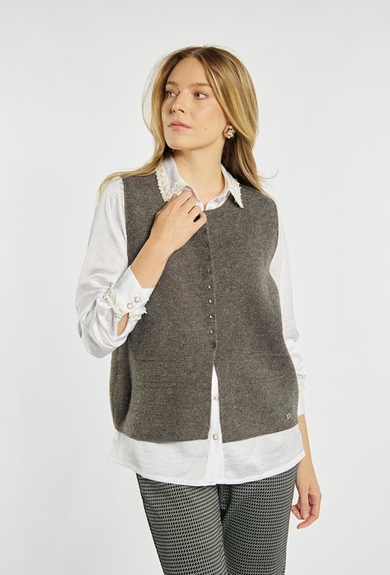 Stylowy sweter bez rękawów