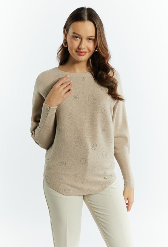 Sweter damski z aplikacjami